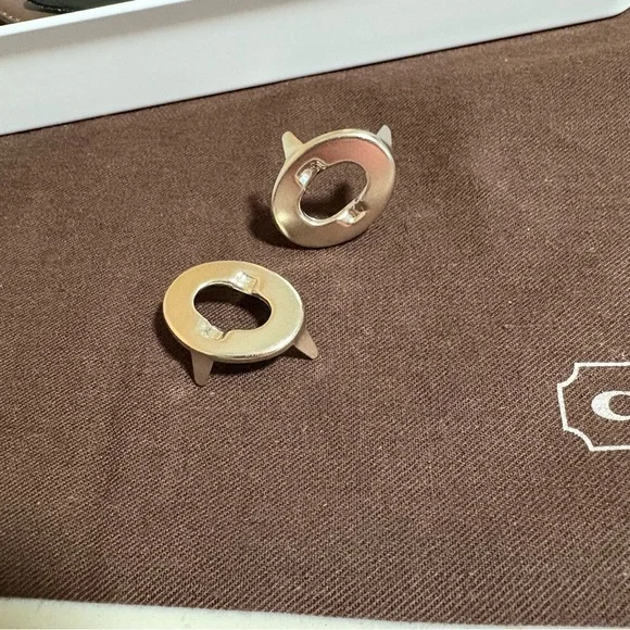 2 pieces NICKEL Vintage Coach Turnlock Faces Replacement Parts Hardware - Picture 6 of 10